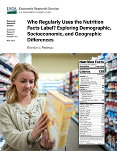 This is the cover image for the Who Regularly Uses the Nutrition Facts Label? Exploring Demographic, Socioeconomic, and Geographic Differences report.